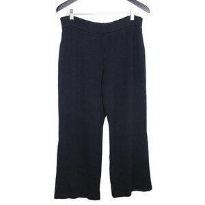 St. John Collection Wool Knit Women's Black Wide Leg Pull-On Pants Size 8